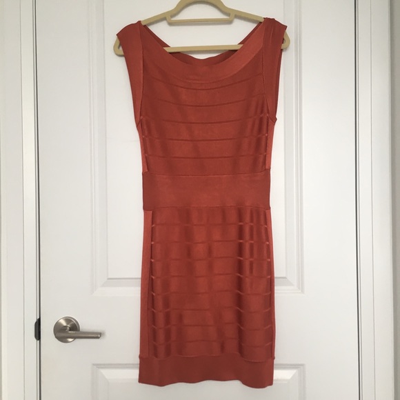 French Connection Orange Bandage Cocktail Dress - Picture 2 of 6